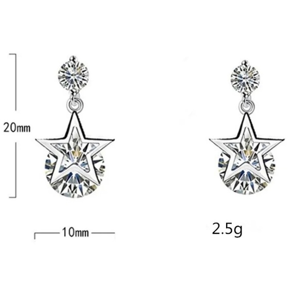 🌟 Sterling Silver Star ⭐️ Huggie Hoop Earrings - Picture 3 of 4